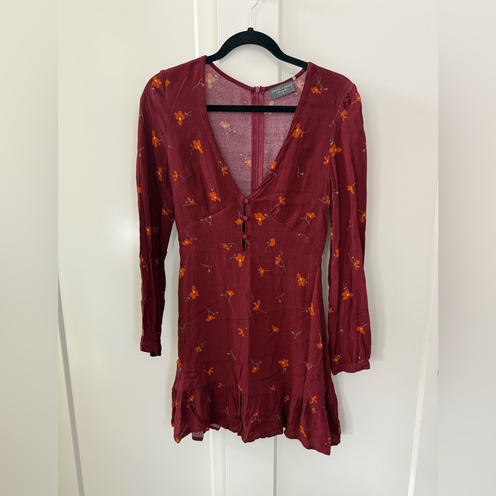 Red Floral Mini Dress